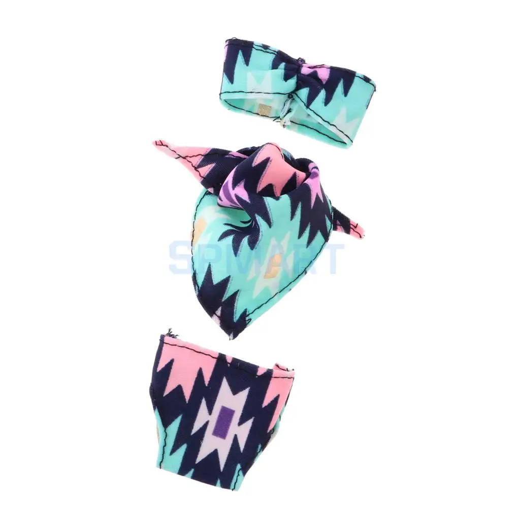 MagiDeal Summer Beach Swimwear Swimsuits Doll Clothes Bikini Three-piece for Dolls Accs Children Toy