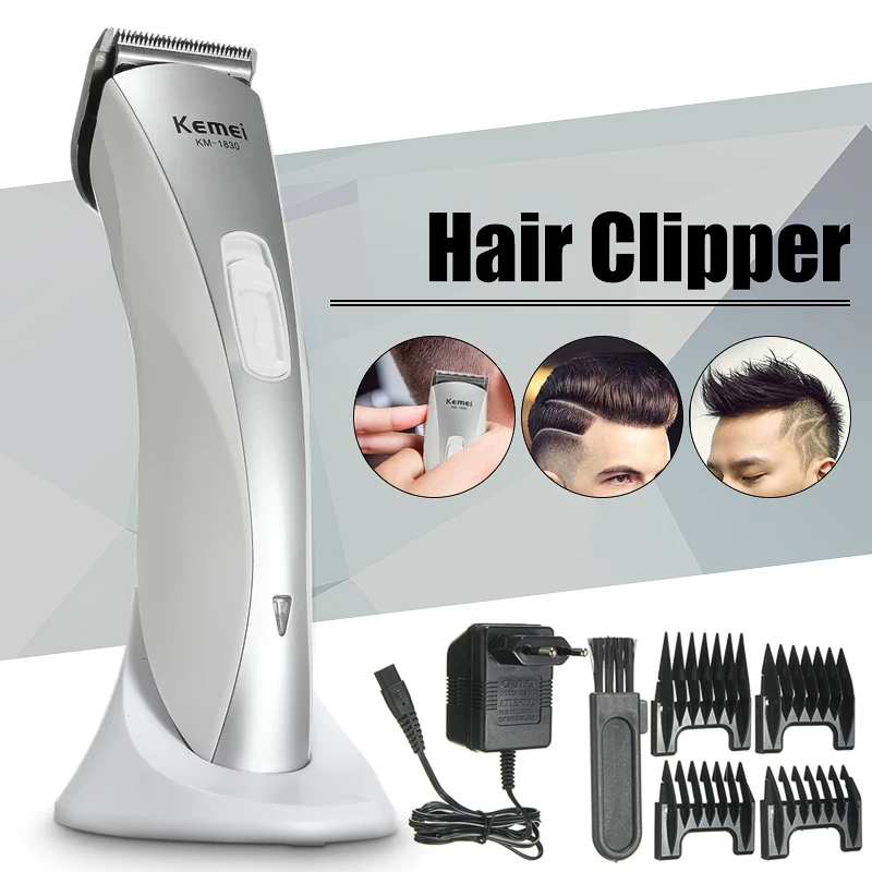 

KEMEI Rechargeable Electric Hair Clipper Trimmer Grooming Barber 4 Size Comb US1 Hair Cutting Machine Haircut Beard Trimmers