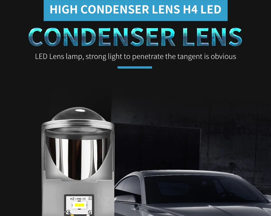 GZKAFOLEE 2 шт. мини-проектор линзы фары H4 светодиодный hi-lo для автомобиля прозрачный луч узор 12 в 6000 К 12000 лм без астигматических проблем