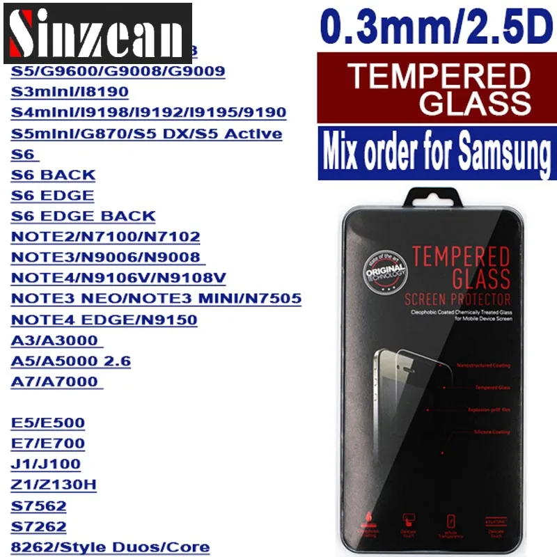 bilder für Sinzean 100 STÜCKE mischauftrag Für Samsung gehärtetem glas displayschutzfolie s8/s8 plus/A5/A7/A9/Kern Prime/ANMERKUNG3 NEO/Grand 2 bilder für Sinzean 100 STÜCKE mischauftrag Für Samsung gehärtetem glas displayschutzfolie s8/s8 plus/A5/A7/A9/Kern Prime/ANMERKUNG3 NEO/Grand 2