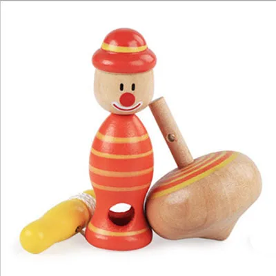 Деревянная игрушка красочная вращающаяся Юла с гироскопом с веревкой детский смешной Спиннер Brinquedos пуловер со шнурками сверху игрушки для детей - Цвет: Оранжевый