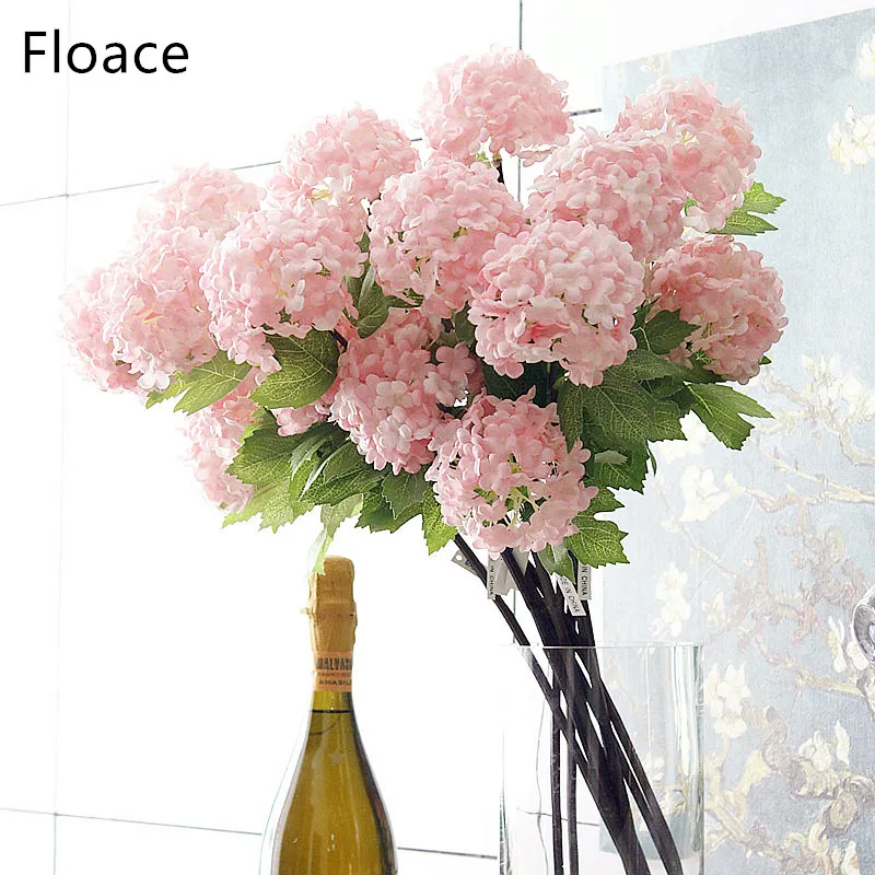 

2 Heads Mallorca Hydrangea silk Cloth artificial flower for wedding wall decoration fake flowers bouquet table vase hotel decor