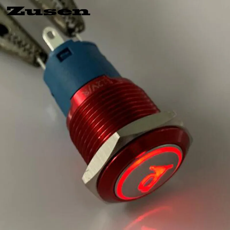 

Zusen 16mm illuminated horn symbol on-off push button switch(ZS16B-11ZDT/R/12V/A with illuminated horn symbo