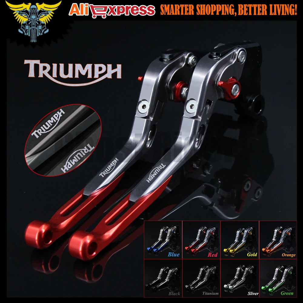 Red+Titanium 8 Colors CNC Adjustable Folding Extendable Motorcycle