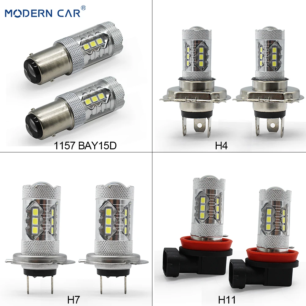 

MODERN CAR H8 H11 H4 H7 H1 1156 1157 T20 9005 9006 LED Fog Lamp Bulbs Super Bright Fog Lights Driving Car Light Source 6000K
