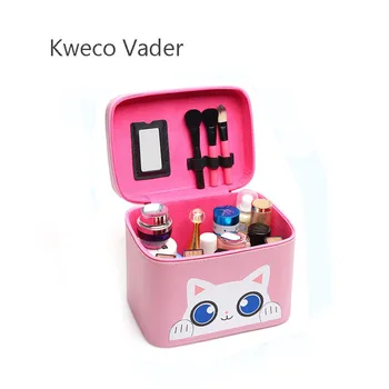 

Large Capacity Cosmetic Bag Brand Design Korean Portable Trumpet Storage Box Cute Girl Small Square Bag Cosmetic Case Makeup