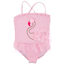 Kavkas Girls Swimwear Baby Dress 2017 Summer New Style Cute Pink 12-6T Girls Bathing Swimsuit Kids Swim
