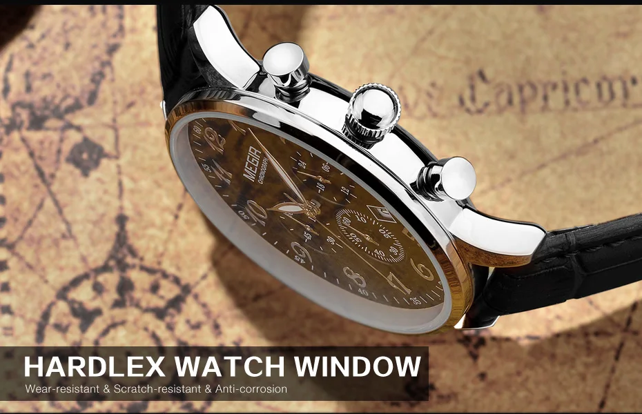 MEGIR роскошные кожаные бизнес часы для мужчин лучший бренд моды хронограф армейские военные наручные часы для мужчин Relogio Masculino