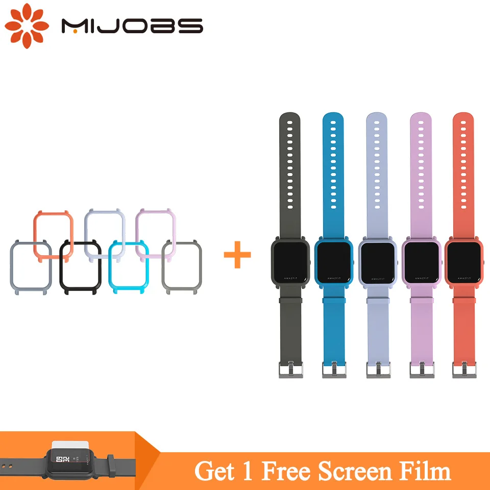 Mijobs 20mm Silicone Wrist Strap Protective Case Cover Plastic PC Shell for Huami Xiaomi Amazfit Bip BIT PACE Lite Smart Watch Mijobs 20mm Silicone Wrist Strap Protective Case Cover Plastic PC Shell for Huami Xiaomi Amazfit Bip BIT PACE Lite Smart Watch