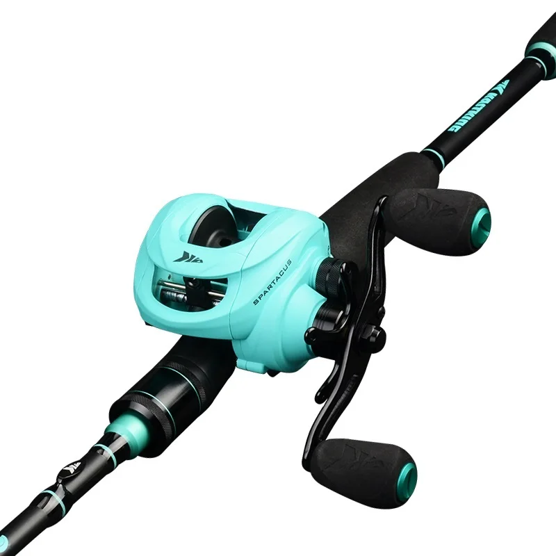 Baitcasting Spartacus Fishing Reel + Carbon Casting Fishing Rod Combo