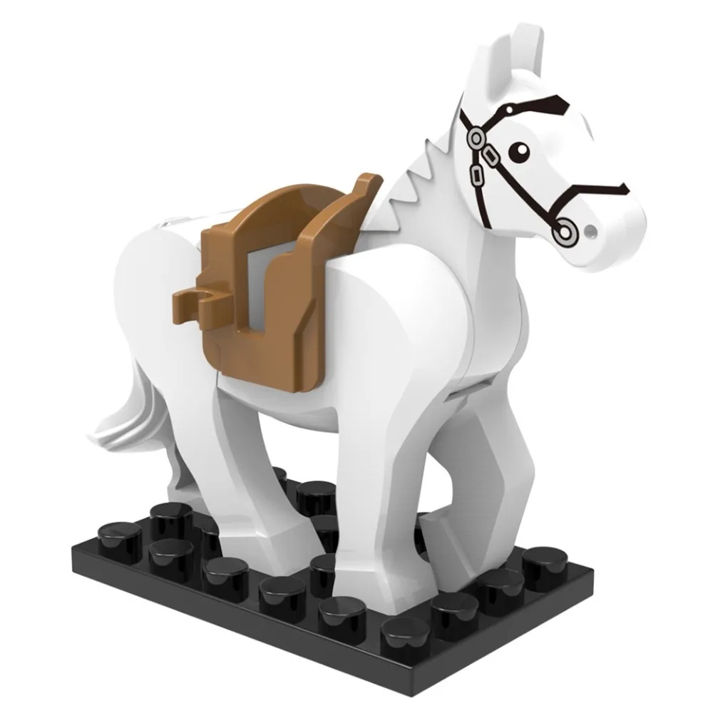 White Horse Black Ring Lingma Castle in Ancient Magic Ring DIY Dolls Building block font b