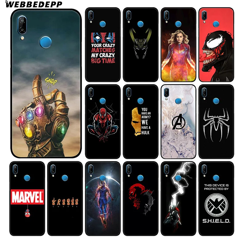 

WEBBEDEPP Marvel Thanos Heroes Soft Case For Huawei P30 P20 Pro P10 P9 Lite 2017 P Smart 2019 & Nova 3 3i Y9 2019
