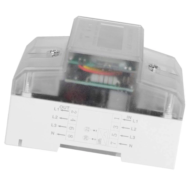 Цифровой ЖК дисплей 50Hz 5(80) 3X230V/400V счетчика энергии 3 фазный 4 провод Din Rail