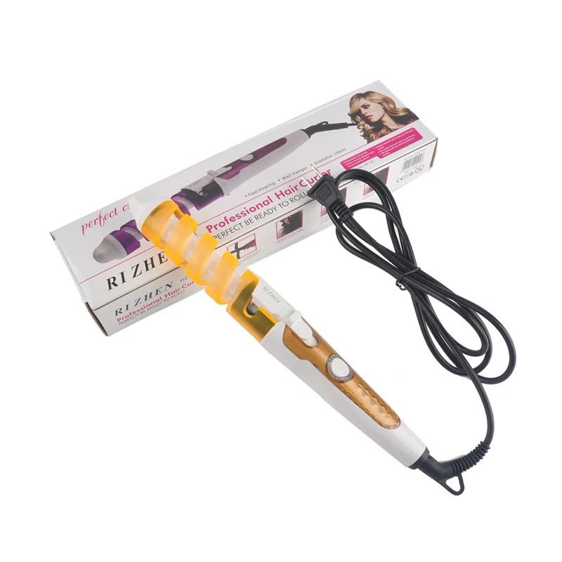 

Yellow Electric Curly Hair Sticks Magic Styling Kit Anti-scald hair stick Rizador De Pelo Hair Curler Roller Pro Spiral Curling