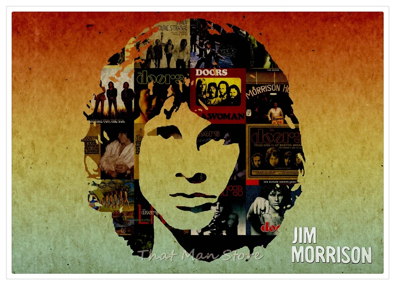 The Doors Jim Morrison винтажная Ретро рок группа музыкальная гитара белый крафт бумага