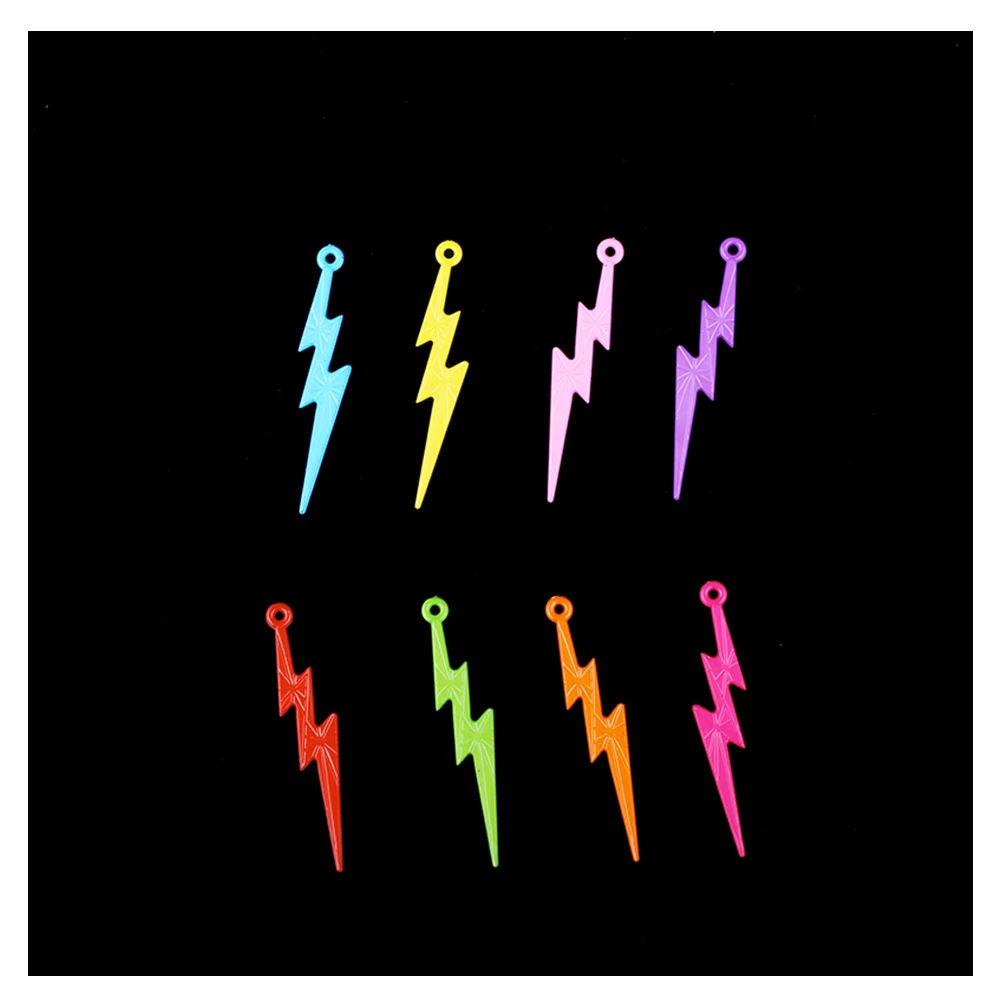 Mixed Solid Color Acrylic Long Lightning Hole Beads 70pcs/Lot Wholesale