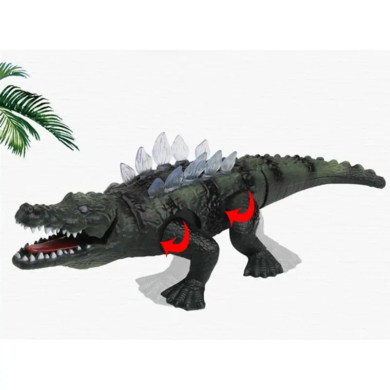 Электронный игрушечный крокодил моделирование животных модель прогулки ползать Аллигатор с световые эффекты творческая игрушка для детей