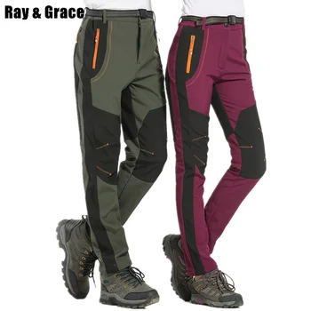 

RAY GRACE Men's Waterproof Trekking Pants Winter Outdoor Pants Men Fleece Hiking Hunting Fishing Mountain Trousers Sports Women