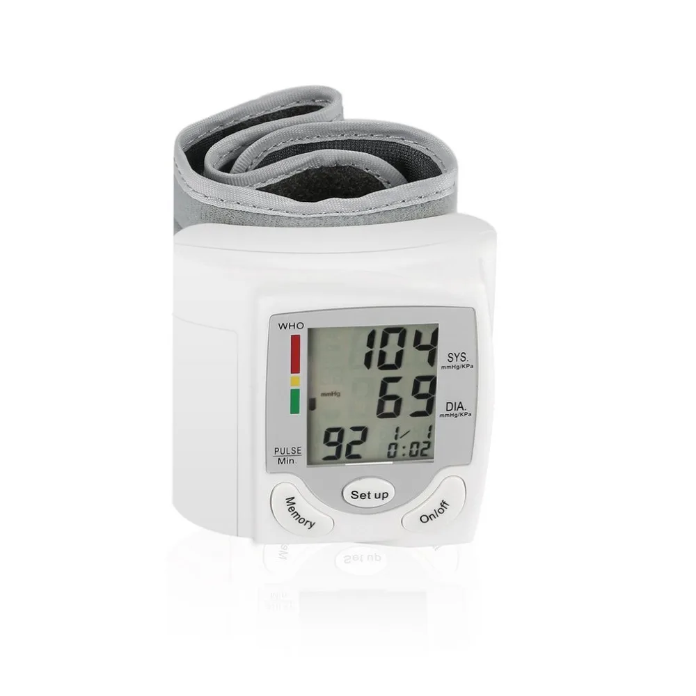 

Automatic Digital LCD Display Wrist Blood Pressure Monitor Heart Beat Rate Pulse Meter Measure White Convenient Carry SELLING