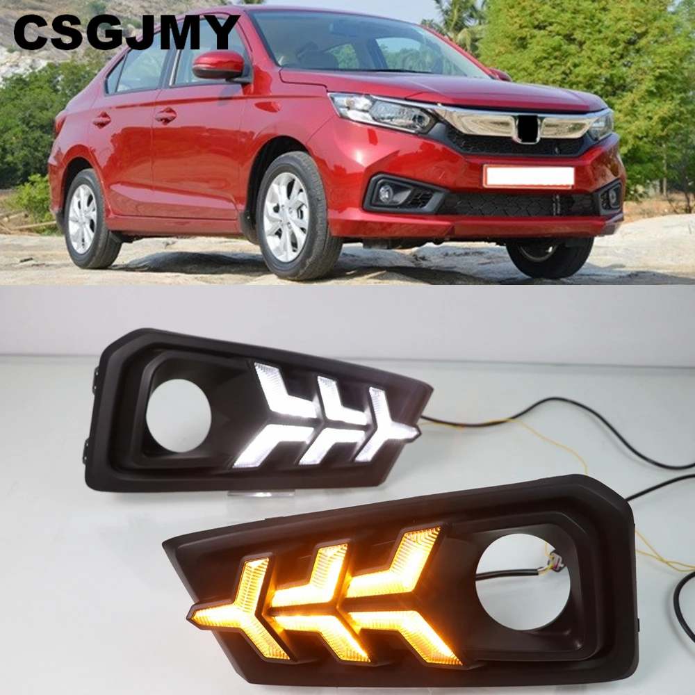 CSGJMY отражатели 2 шт мощностью 12V для автомобилей DRL лампа Светодиодный дневной