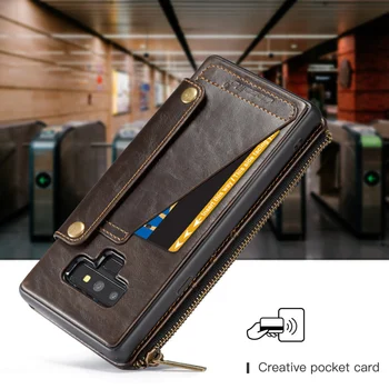 

CaseMe Luxury Leather Zipper Wallet Flip Case For Samsung Galaxy Note 9 Multi Card Slots TPU & Leather Cover For Samsung Note9