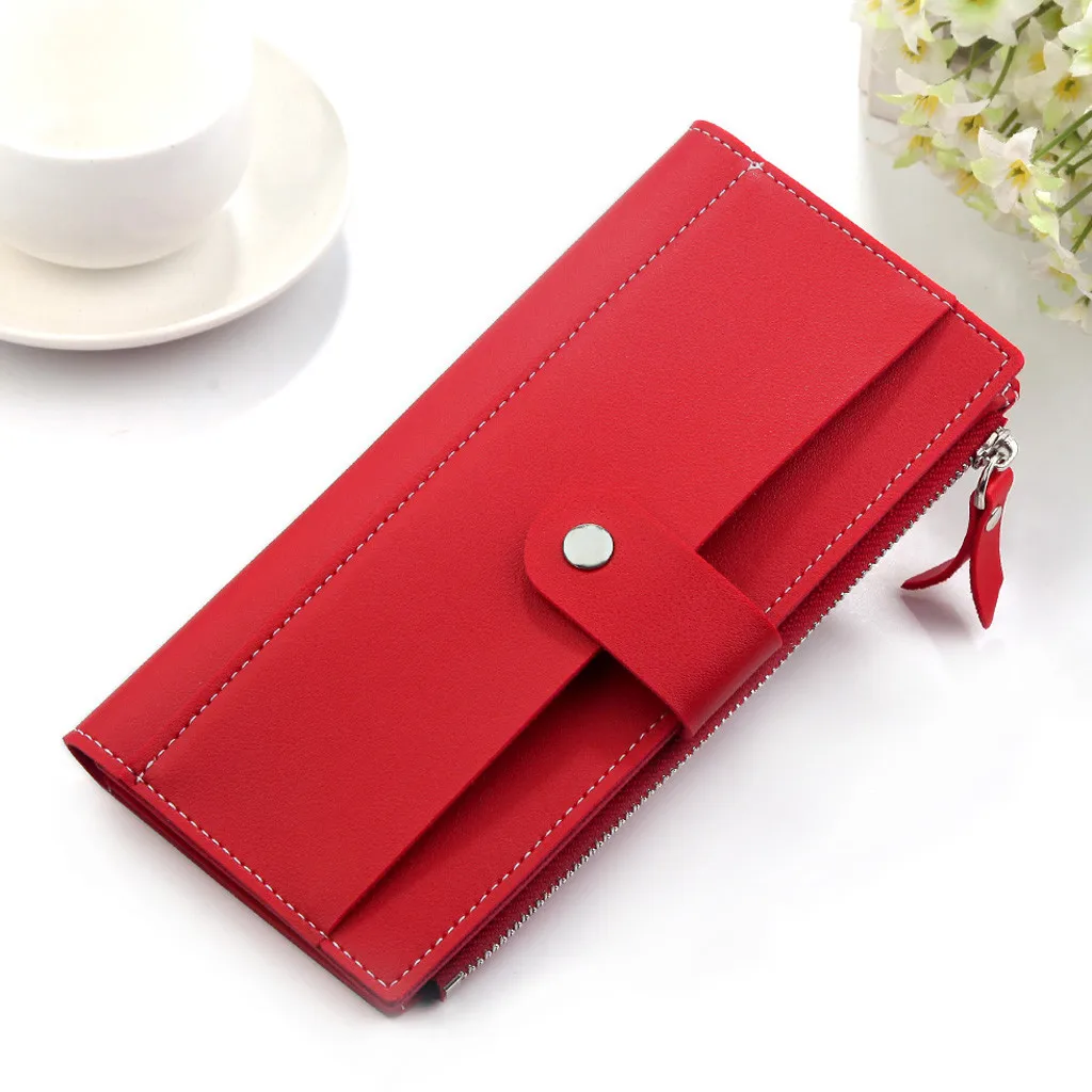 

2019 New Women's Wallet Long PU Zipper&Hasp Wallet Porte Feuille Femme Female Purse Clutch Money Woman Wallet Billetera Mujer