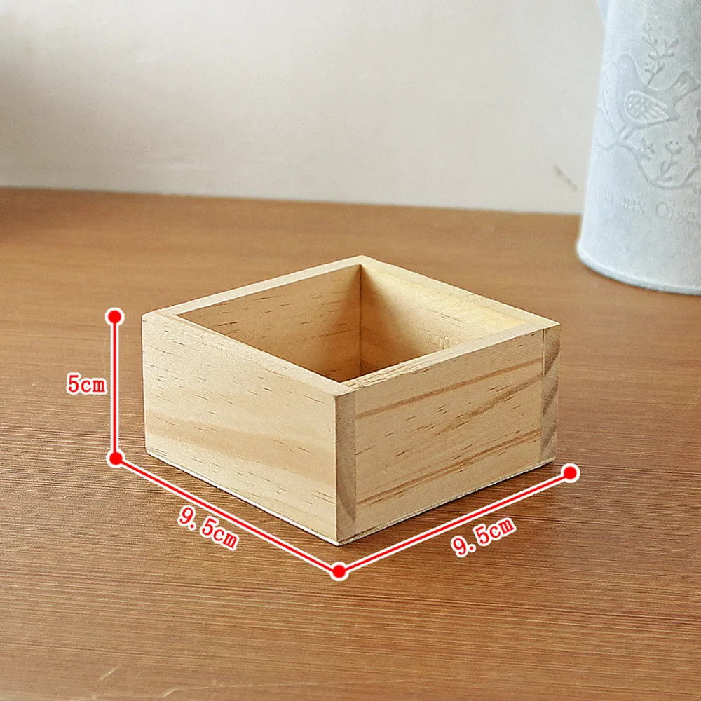 Шт. 1 шт. Ретро стиль прочный деревянный суккулентов ручной работы квадратный цветочный горшок многоцелевой держатель украшения дома 23May 29