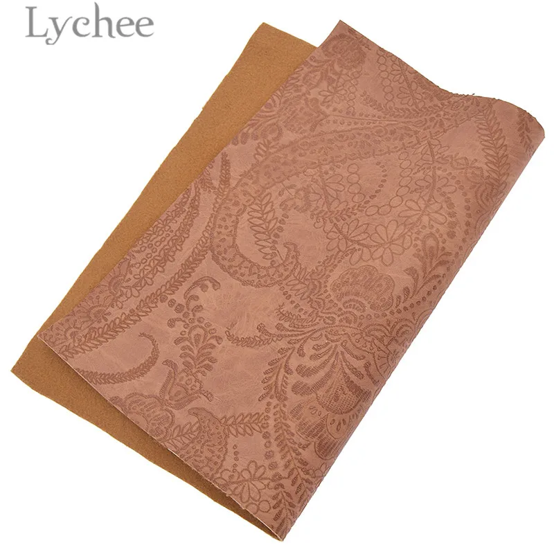 Lychee 29x21 см A4 выбитым рельефным цветком из кожи и ткани, высокое качество синтетической кожи DIY Материал для Сумки из натуральной кожи одежды