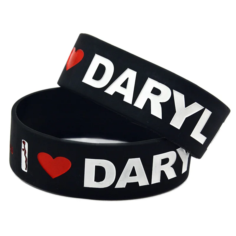 1 PC I Love Daryl Dixon The Walking Dead Silicone Bracelet 1 Inch Wide