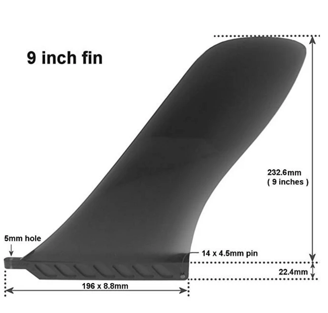 

9" US box 9" center Fin/ hard replacement for longboard Race SUP Cruise Stand up Paddleboard River Surf