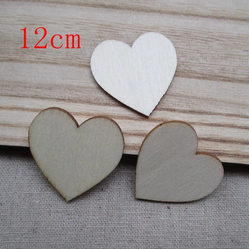 

30pcs/lot Blank unfinished wooden heart crafts supplies laser cut rustic wood wedding rings ornaments 120mm 1163