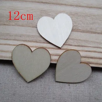 

30pcs/lot Blank unfinished wooden heart crafts supplies laser cut rustic wood wedding rings ornaments 120mm 1163