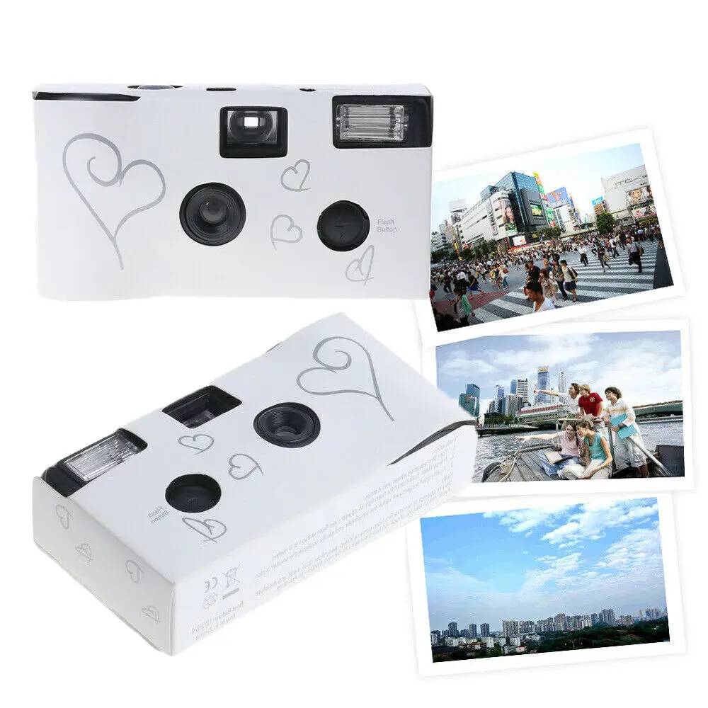 

Film Camera 36 Photos White Photo Power-HD Single Use One Time Way Film Camera For Birthday Gift