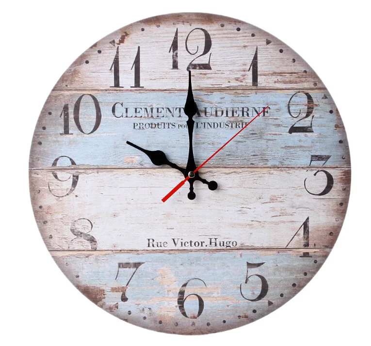 Idyllic Retro European Craft Wooden Wall Clock Fashion ...