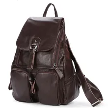 2016 Vintage Cow Genuine Leather Backpacks for Women Big Capacity Multi Pockets Backpack First Layer Leather