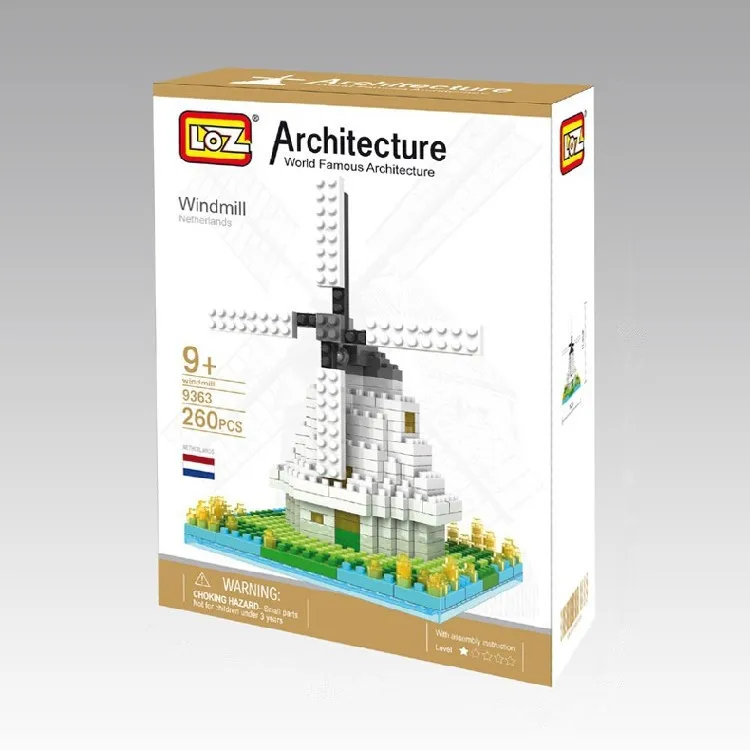 

2016 NEW LOZ Netherlands Holland Windmills Model Building Blocks Educational Toys Best Christmas Gift Famous Architecture Toy