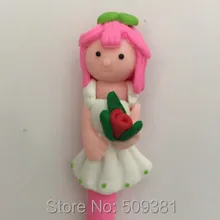 5 шт./партия,,, Продвижение Новинка карандаш, полимерная глина, цветок и девушка стиль шариковая ручка, прекрасный подарок