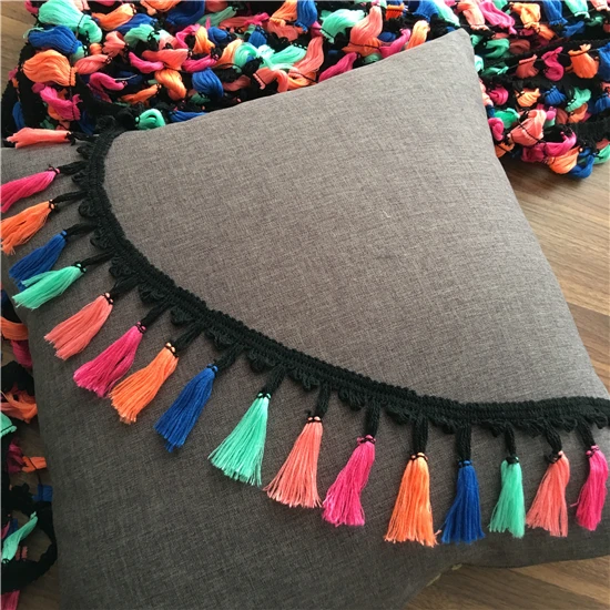 Schal Zubehör 4 Yards Bunte Besen Quaste Spitze Nähen Vorhänge Kleidung