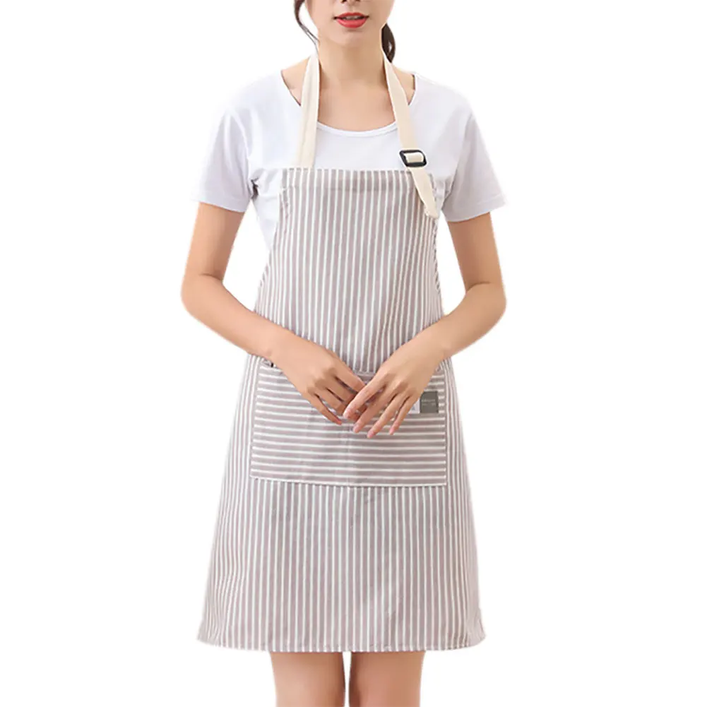 Kitchen Aprons For Women Adjustable Apron Dress Cooking Pinafore Baking Barista Restaurant Short Flower Shop Overalls Pink Gray