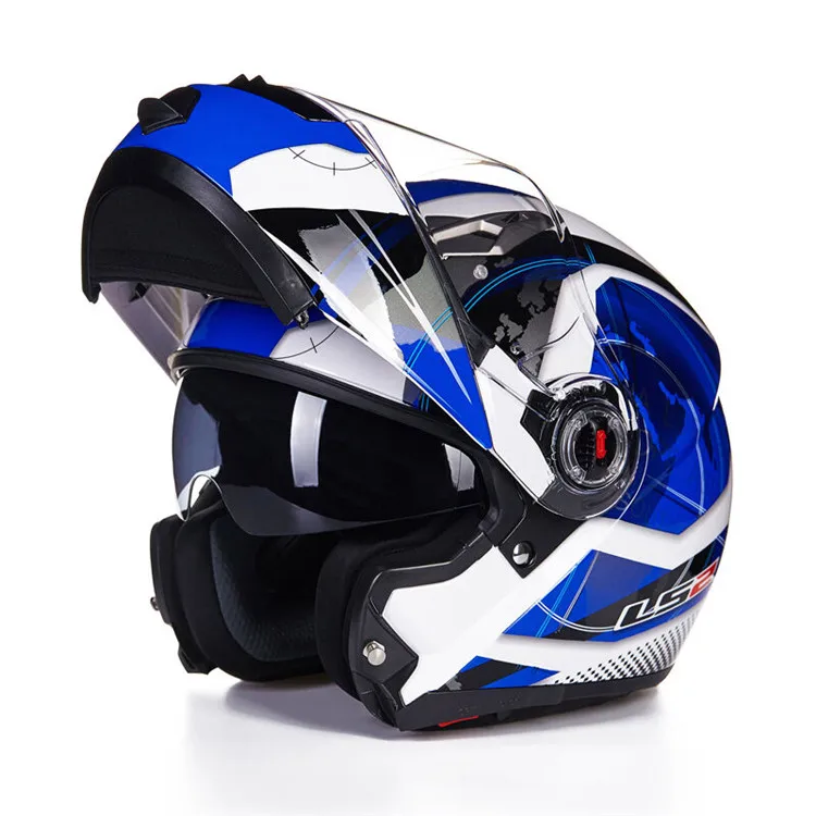 LS2 FF370 модульный Filp up мотоциклетный шлем полный уход за кожей лица гоночный скутер Casco Moto Capacetes de Motociclista двойной козырек - Цвет: Blue Universe