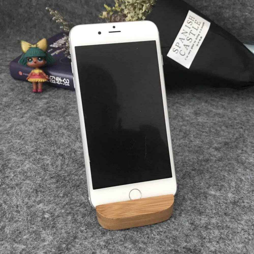 Универсальный бамбуковый держатель для телефона подставка iPhone X 8 Plus iPad Samsung