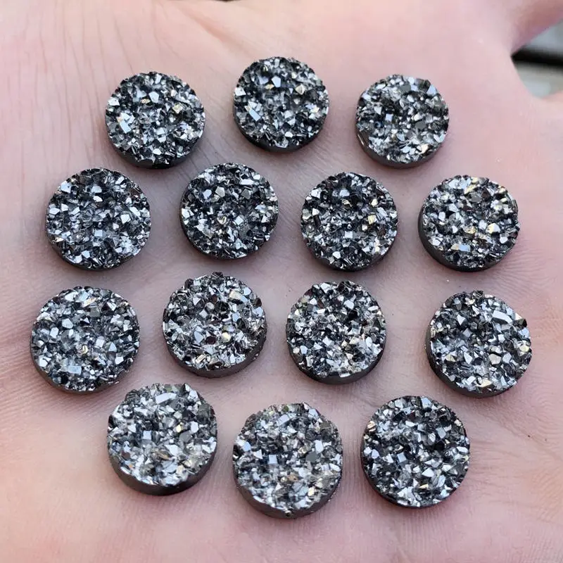 Bling 50 шт. 12 мм круглая AB цветная минеральная поверхность стразы с плоской задней