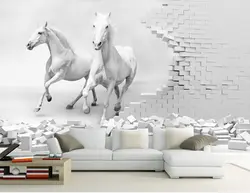 Пользовательские 3D лошадь обои, Верховая настенная живопись для гостиной, спальни ТВ фоне стены водонепроницаемый Papel де Parede