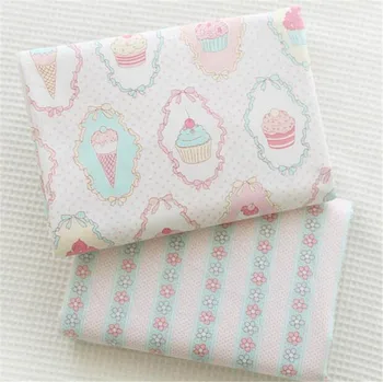 

Syunss Ice Cream Printed Cotton Fabric For DIY Tissue Patchwork Telas Sewing Baby Toy The Cloth Bedding Quilting Textile Tecido