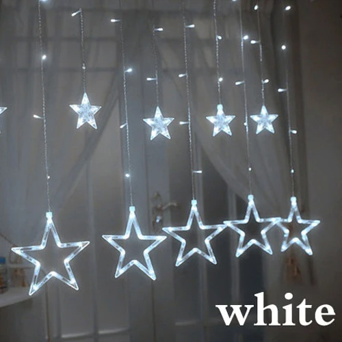 3,5 м 12 Светодиодный светильник-гирлянда со звездами для помещений, спальни, гирлянда, светильник-занавеска, s USB, на батарейках, гирлянда, светодиодный Сказочный светильник, на цепочке SL064 - Испускаемый цвет: 3.5M-12LED-White