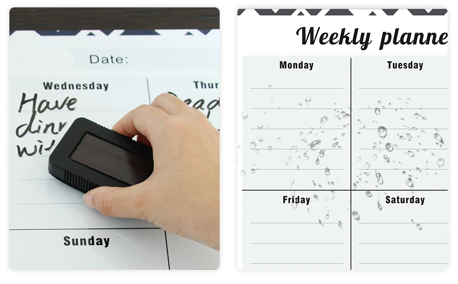 Adesivo para Fazer Calendário Magnético Diário Semanal Planejador Lista Organizador Apagável Desenho Placa Personalizado Idioma Geladeira Adesivos 2020 9 Calendário e horário