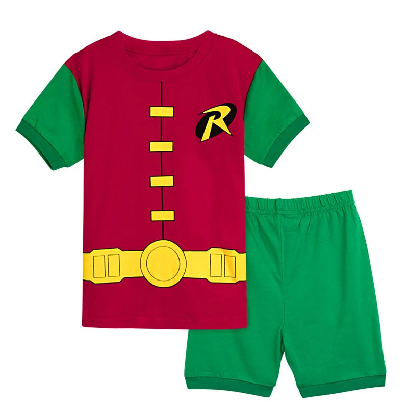 Детский пижамный комплект для мальчиков с принтом «Робин»; одежда для сна с супергероями; детская одежда для сна с героями мультфильмов; одежда для костюмированной вечеринки; домашняя одежда - Цвет: Robin