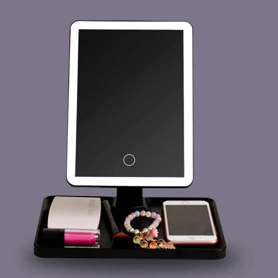 

Led desk lamp multi-function makeup mirror rechargeable led desk lamp folding led mirror light makeup foundation lip mirror