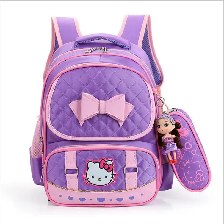 Hello Kitty School Backpacks For Children Nylon Girls Princess School