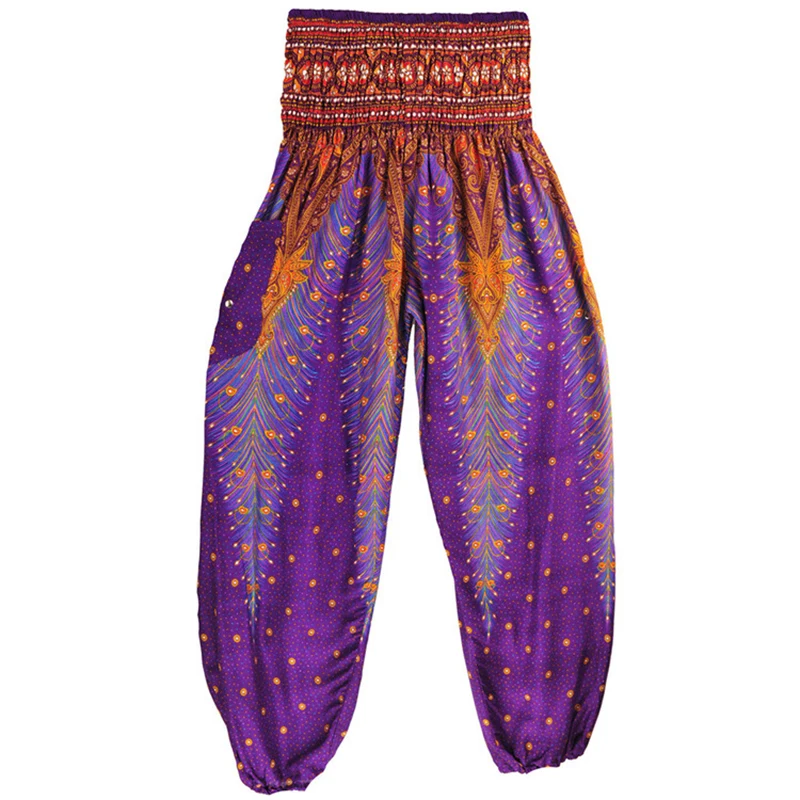 Women Lady Thai Harem Trousers Boho Festival Hippy Smock Yoga Casual Pants Rayon